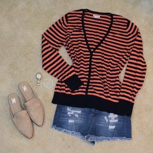 Peach and Navy Old Navy Button Up Cardigan
